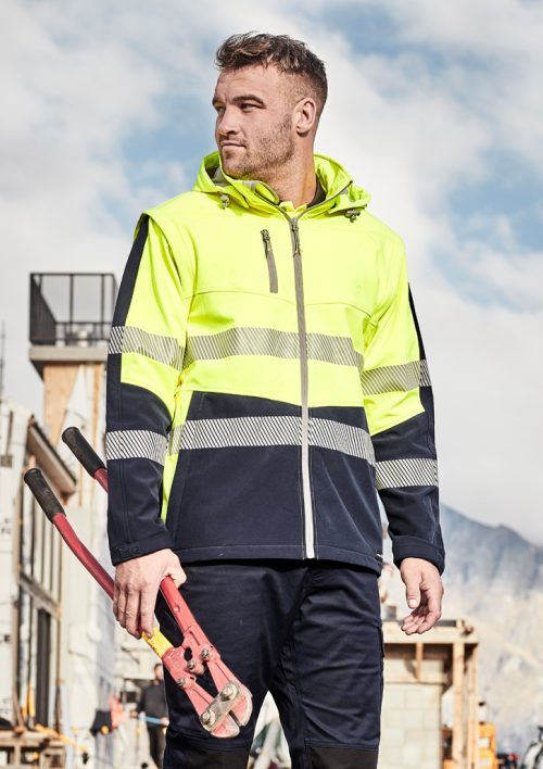 Unisex 2 in 1 Stretch Softshell Taped Jacket/ Syzmik