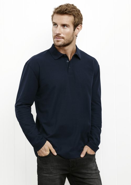 Mens Crew Long Sleeve Polo/ Biz Collection