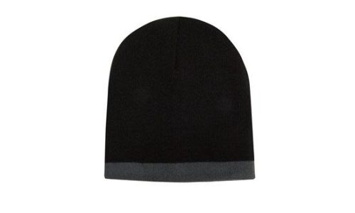 Roll Down Two Tone Acrylic Beanie/Headwear