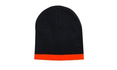 Roll Down Two Tone Acrylic Beanie/Headwear