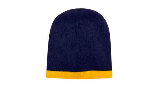 Roll Down Two Tone Acrylic Beanie/Headwear