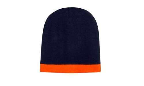 Roll Down Two Tone Acrylic Beanie/Headwear