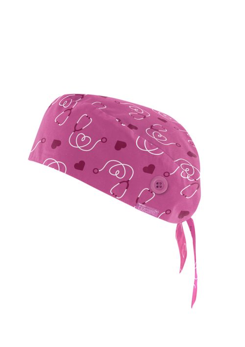 Printed Unisex Pink Scrub Cap - CSC246U