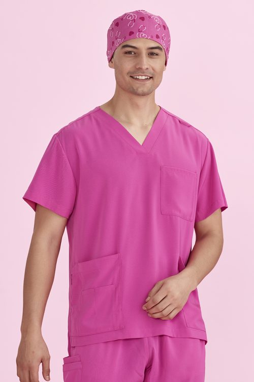 Printed Unisex Pink Scrub Cap - CSC246U