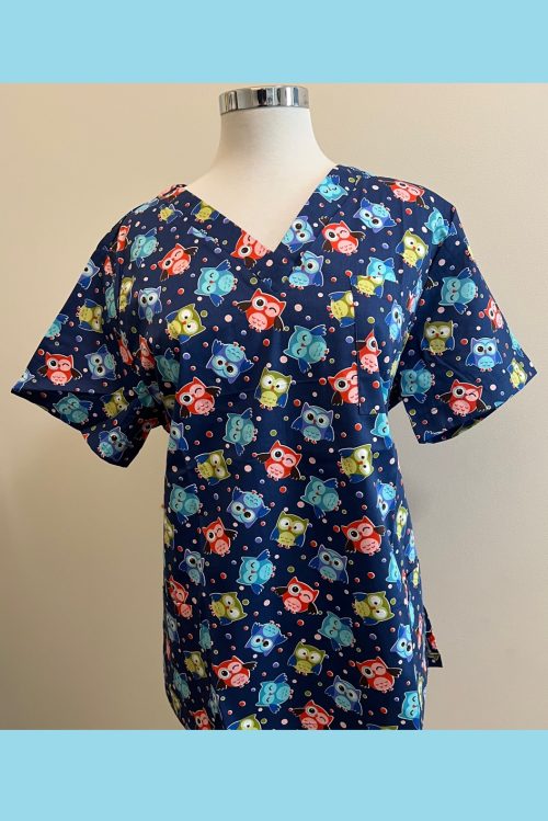 Playful Owls Printed Scrub – 62186
